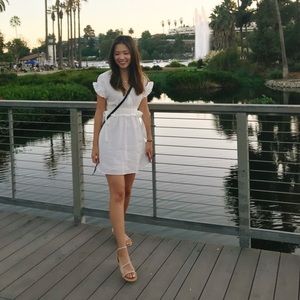 Zara white ruffle summer dress